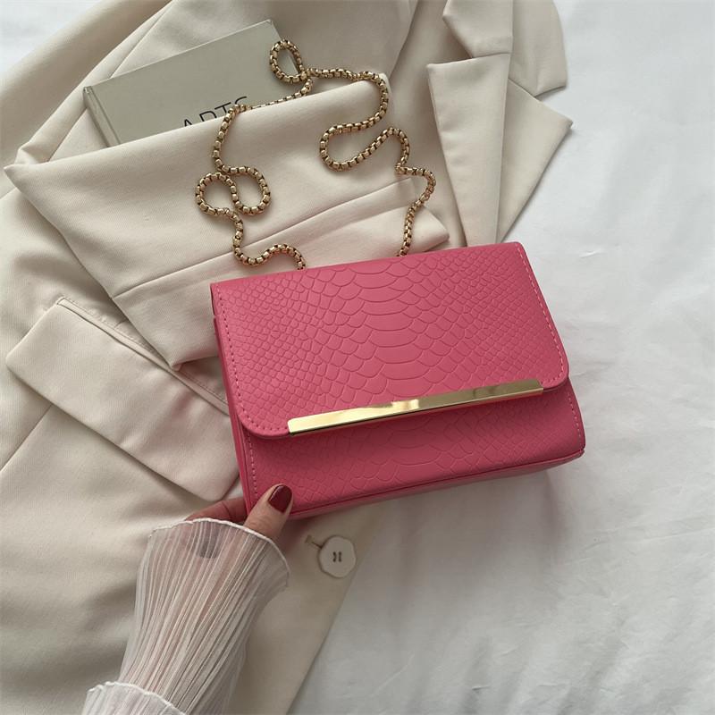 Trendy Korean Style Chain Shoulder Bag For Women In Black White Green Pink Brown