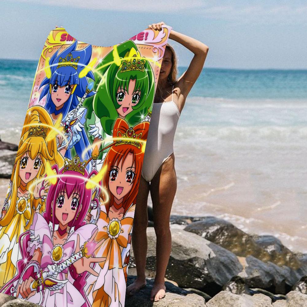 Smile Precure Niedliche Anime Große Mikrofaser Strandtücher Schnelltrocknendes Handtuch Sandstrandtücher Poolhandtuch Für Reisen Schwimmbad Yoga