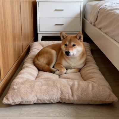 Quilted Pet Sleeping Pad Dog And Cat Bed Mat Soft Plush Cushion with Thick Padding Cozy Pet Mattress for Crate Floor Couch Use