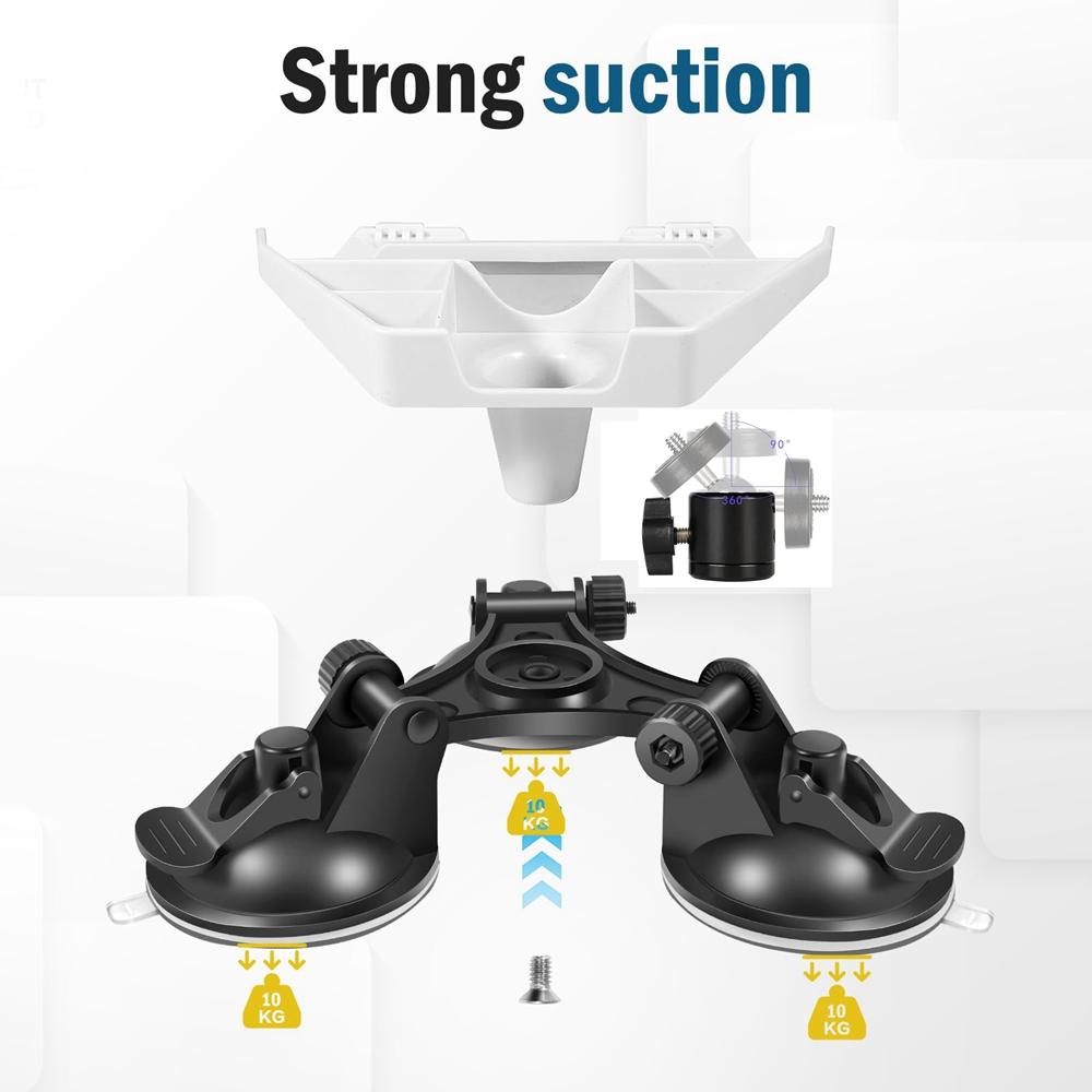 For StarLink Mini Suction Cup Holder Car Roof Bracket with Adjustable Angle Adapter for Smooth Surface Mounting Kits
