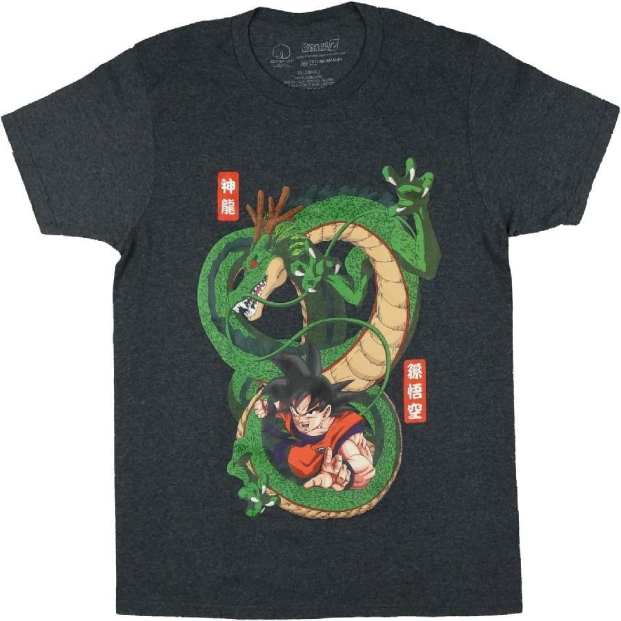 Dragon Ball Z Shirt Kid Goku and Shenron Dragon Graphic Print Crewneck Tee S