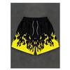 Shorts Fire Flame White Blue Green 3D Print Training Muay Thai Kickboxing Boxing MMA Unisex Sport Gym Fitness Workout Quick Dry Elastic Waist
