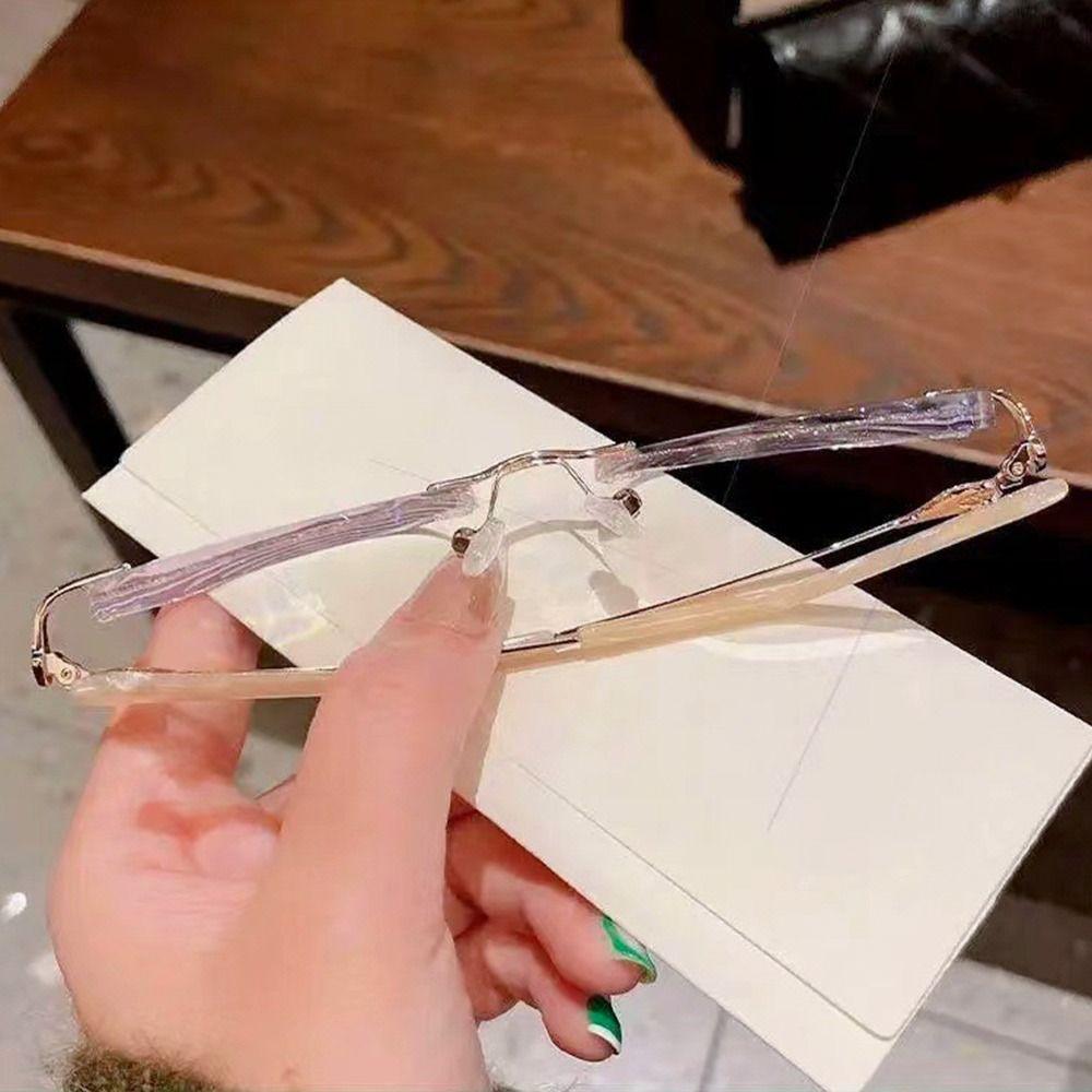 Women Vintage Rhinestone Simple Eye Protection Reading Glasses Anti-Blue Light Ultra Light Glasses