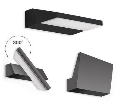 LED Outdoor Wall Light 10w - Up or Down - 2in1 - Black - Facade