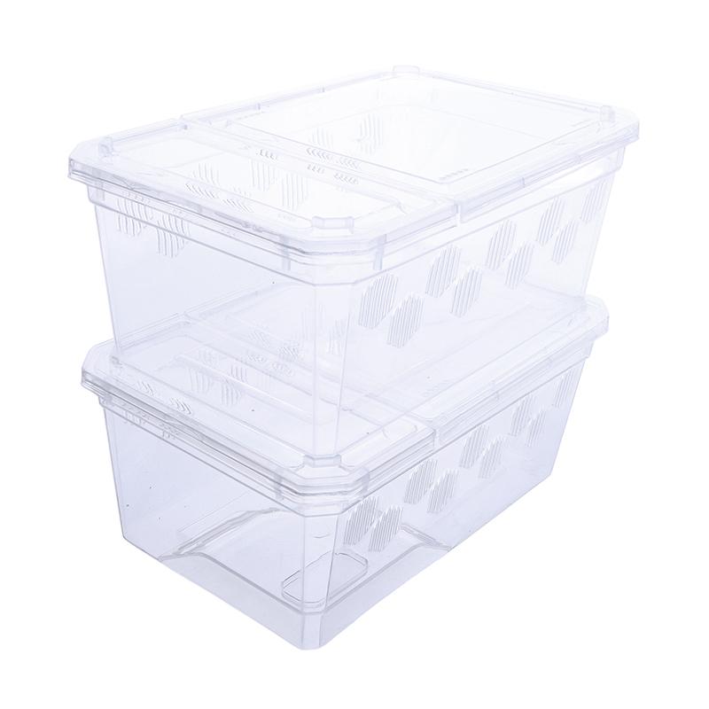 Reptile Tank Insect Spiders Tortoise Lizard Plastic Transparent Reptile Breeding Box Vivarium With Balcony Feeding Supplies