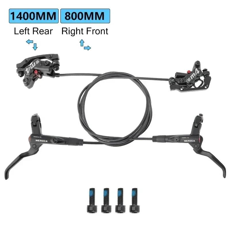 Freni Meroca 4 Pistoni Freni Idraulici Freni per Bicicletta Mtb Pinza Rotor 160mm Set Bicicletta da Montagna 800/1400mm per E4 ZEE M420