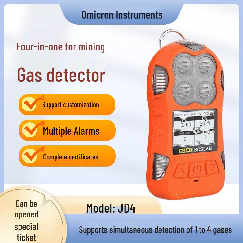 Bao Shi An JD4 Portable 4-in-1 Gas Detector: Methane, CO, O2, H2S Analyzer Methane Oxygen Hydrogen Sulfide Carbon Monoxide