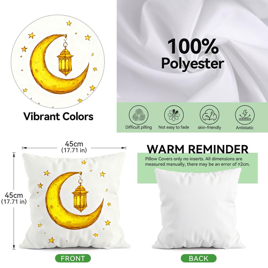 Ramadan Golden Moon Lantern Cushions Pillowcase Polyester Cushion Cover Throw Pillow Pillowcover Home Car Sofa Decor