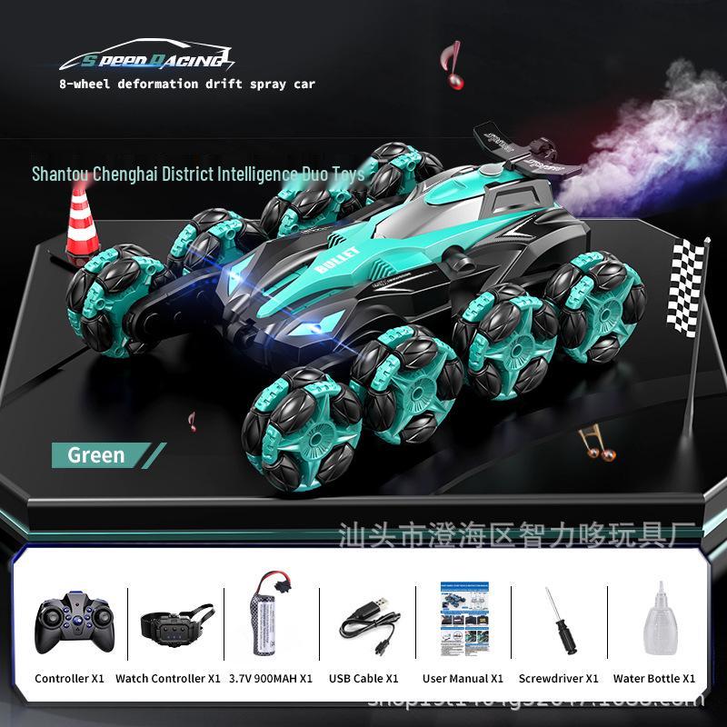Six-Wheel Drift Stunt Remote Control Car with Music and Spray Effects – 2.4G Off-Road Climbing Vehicle Toy