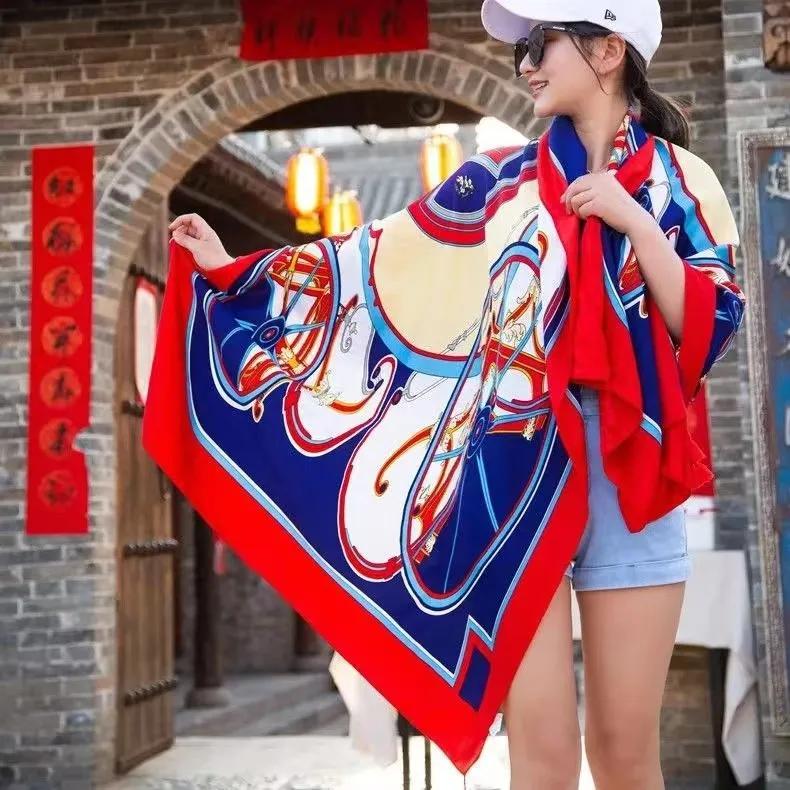 90x180cm Bikini Bathing Swimwear Cover Up Sarong Wrap Scarf Twill Cotton Pareo Beach Cover-Ups Women Large Beach Dress