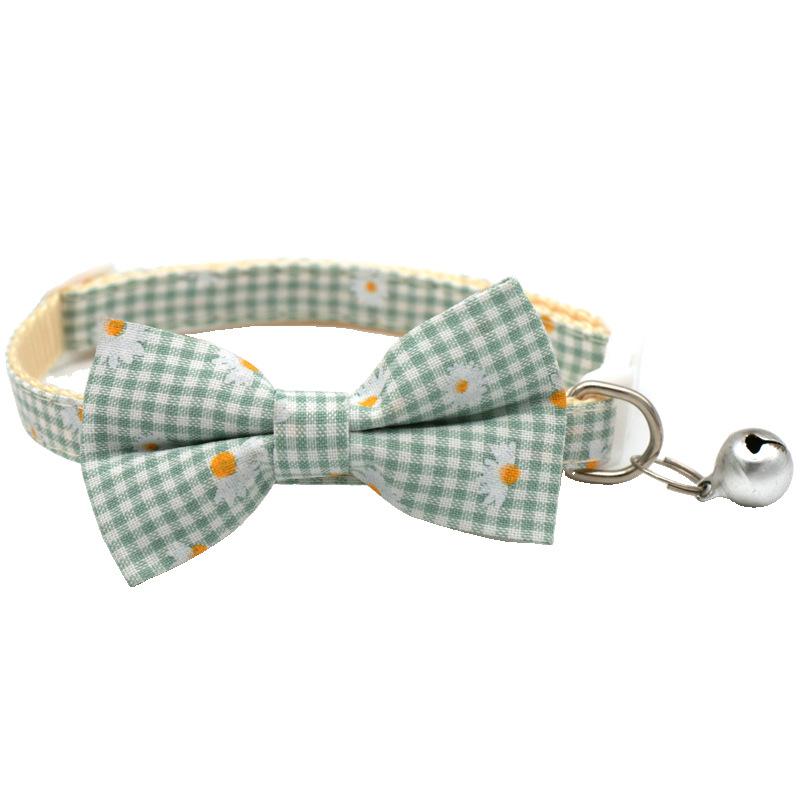 

Питомец Ромашка Клетчатый Однослойный Бант Полиэстер Хлопок Ошейник для Питомца 1.0CM