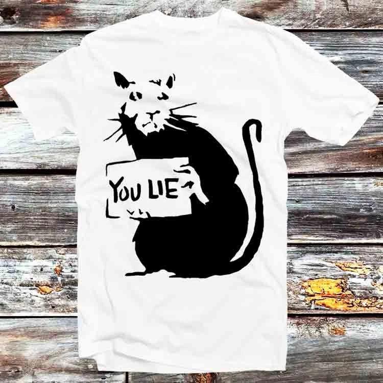 Banksy Rat Magazine TV You Lie T Shirt B1223 XL