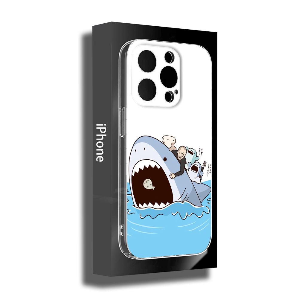 New Grinning Shark Phone Case 14 11 12 Pro 8 7 14 Plus 2020 X Pro 14 MAX 13 MINI XR XS Soft iphone 14 Cartoon Shark Phone Covers