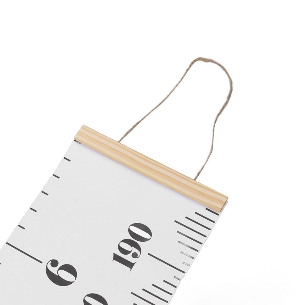 Pine Wood Canvas Height Measuring Ruler Dual Scale Mark Home Growth Recording Chart Family Bedroom