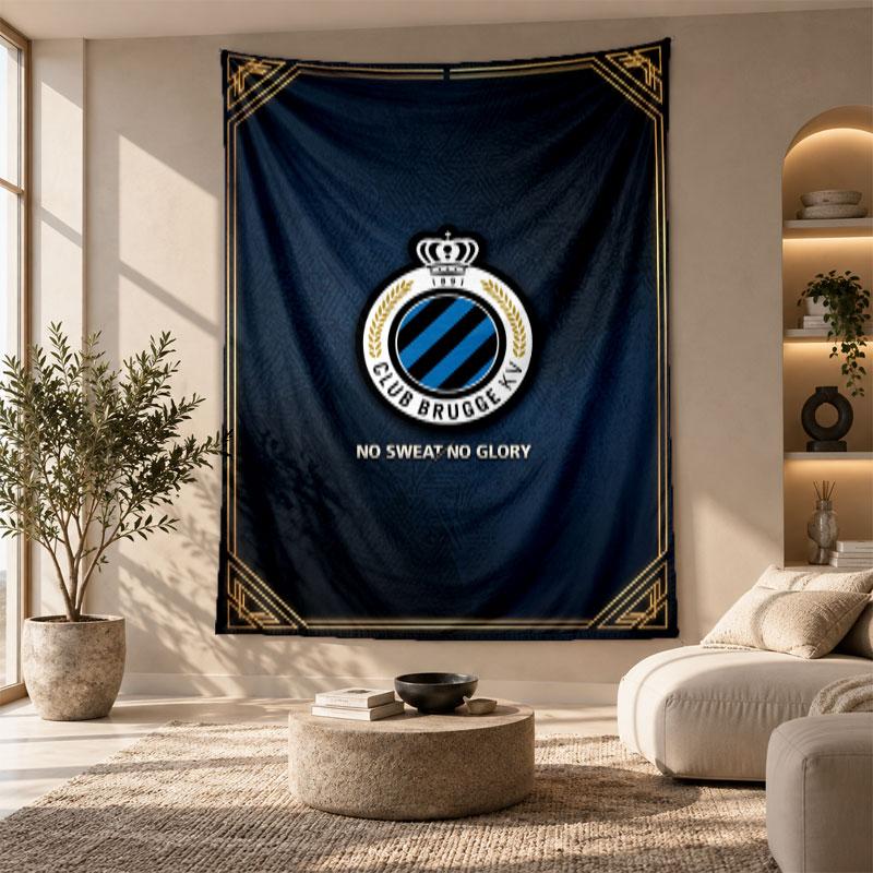 Arazzo Decorativo, Arte da Parete Stampata Club Brugge FC, Appeso a Parete Leggero per Sfondo Camera da Letto