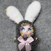 Curly-Haired Lolita Rabbit Doll Pendant: Cute Silicone Bag Charm