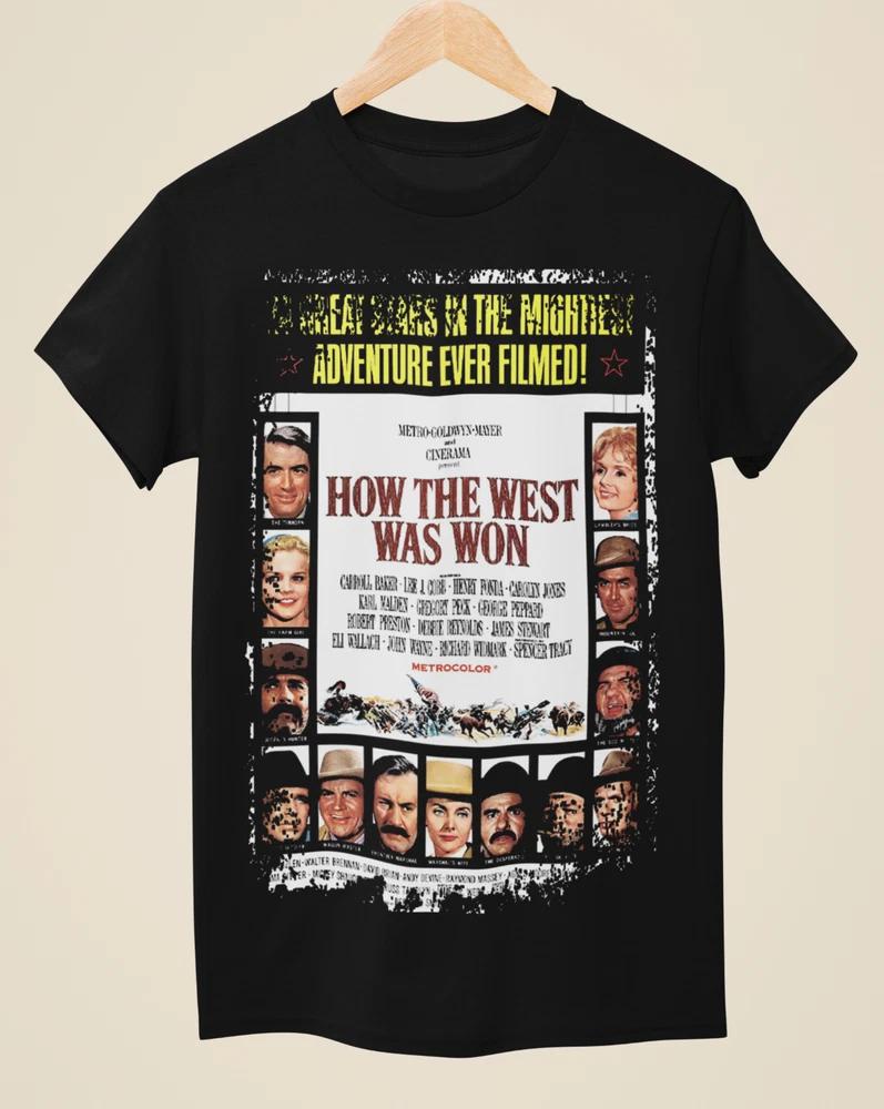 How The West Was Won Western Movie Poster Inspired Unisex Black TShirt S