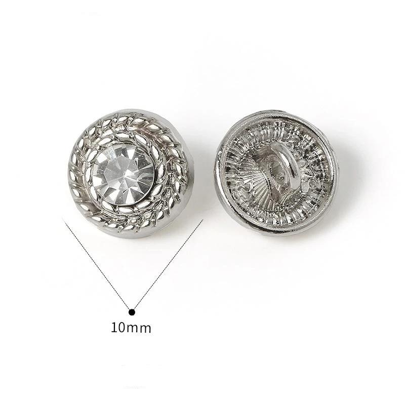 2Pcs Square Diamond Buttons Alloy Coloured  Hand-Sewn Buttons Spot Wholesale Diy Coat High-Grade Button Decorat