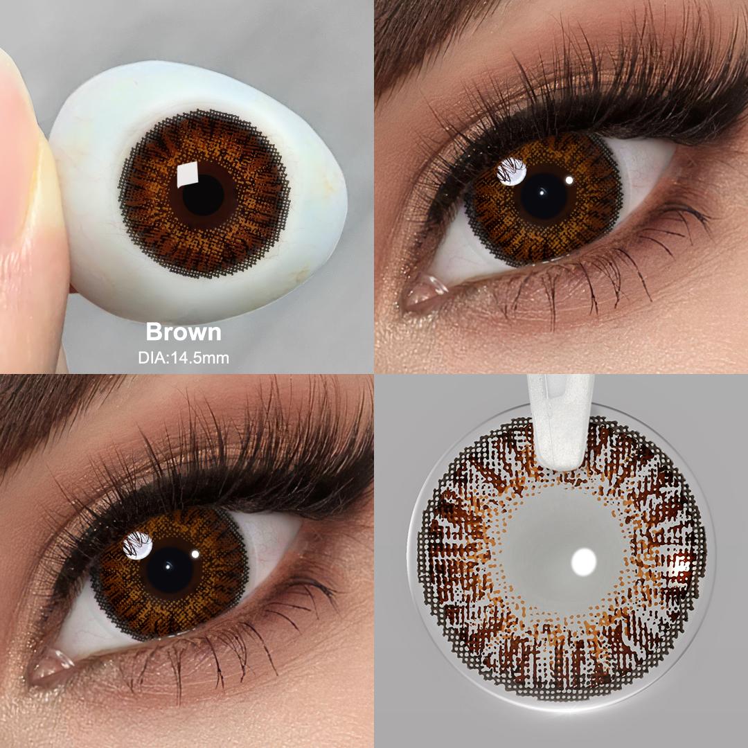 

3-тоновые цветные контактные линзы для глаз. Цветные линзы. Контактные линзы для глаз с цветными косметическими цветными линзами для глаз. 14.5mm