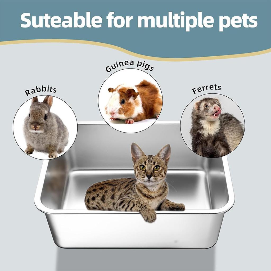 Litter Box Long Stainless Steel Pet Litter Box Stainless Steel Litter Box with Easy Design for S for Use