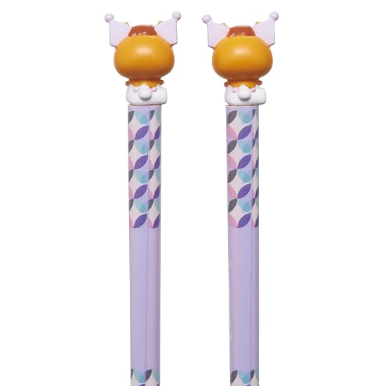 Skater Mascot Chopsticks and Chopstick Rest Set, Wooden Chopsticks 21cm, Sanrio Kuromi, Go, AND45AH-