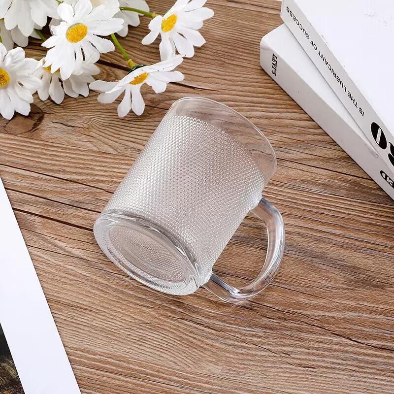 Hammered Glass Mug with Handle