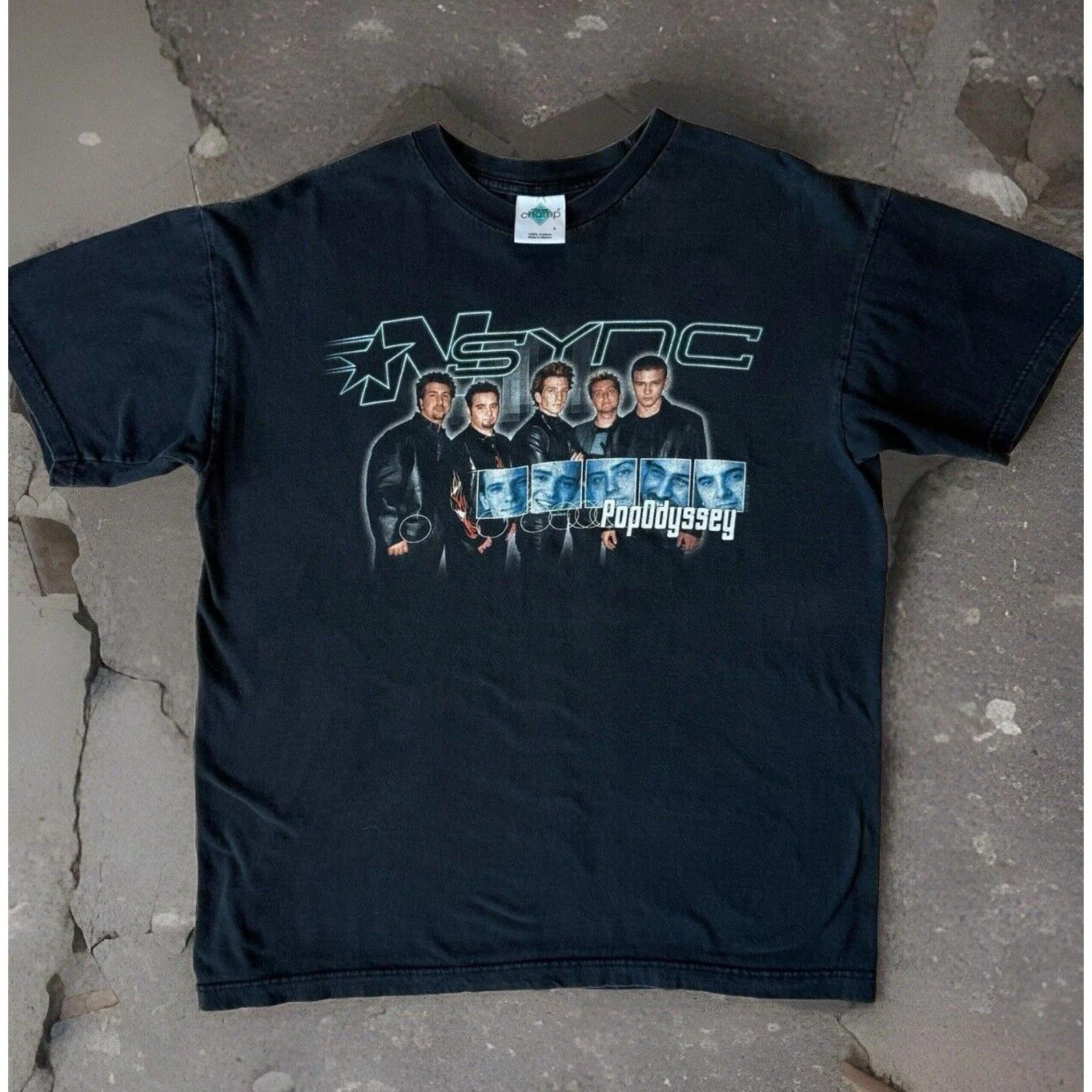 Vintage Nsync Pop Odyssey Shirt Large Black Y2K Music Tour Justin Timberlake M
