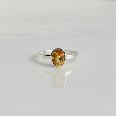 925 sølvring, stablering, fødselssteinsring Håndlaget ring, ringgave for kvinner til henne