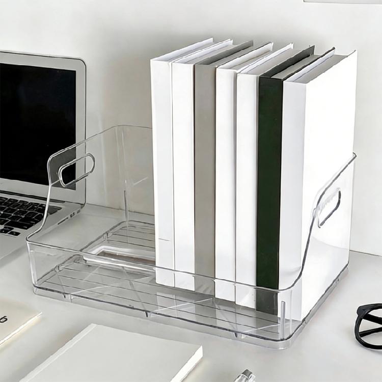 Space Saving Desktop Book Organiser Clear Acrylic Bookend Heavy Duty Book Support for Magazines Document Notebook Album