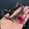 Ruby Necklace, Handmade Gemstone Necklace, 999 Copper Wire Wrapped Necklace Antique Jewelry
