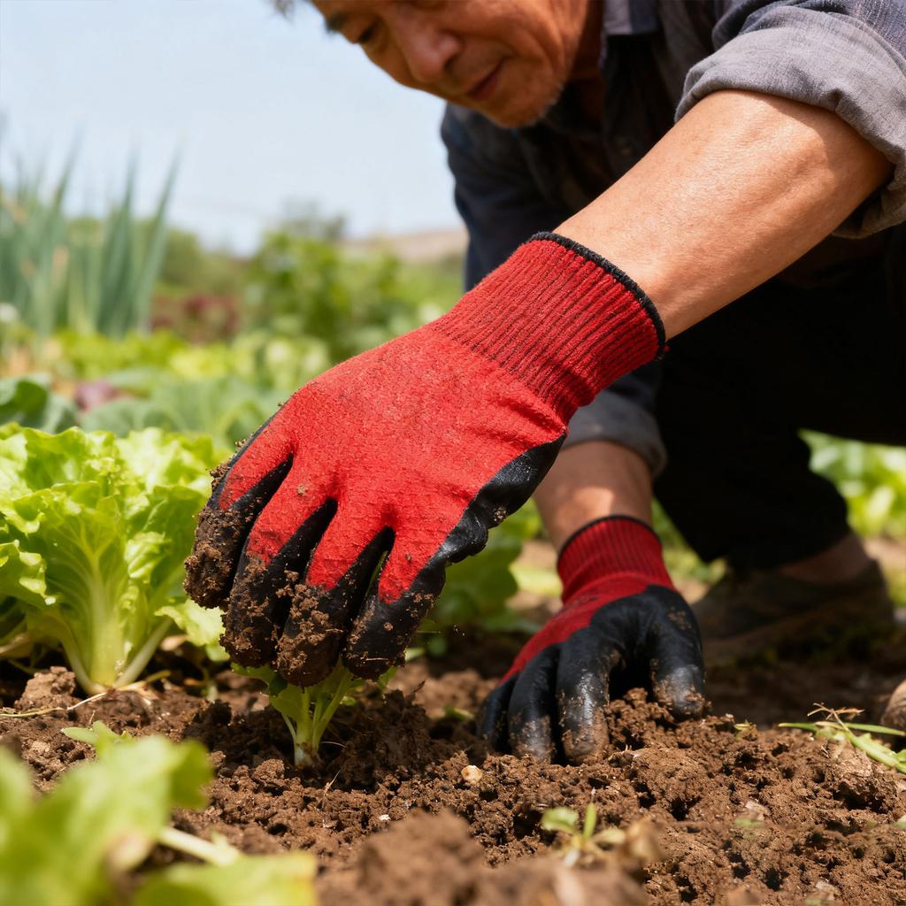 Work Gloves Made Of Wear-resistant, Non- Nitrile Rubber, Oil-resistant, Breathable, And Suitable For Construction Work.