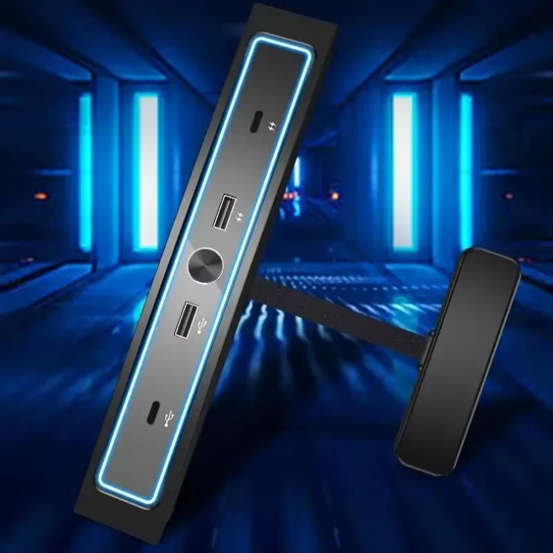 4-in-1 USB LED Hub Center Console Adapter-USB Hub Docking Station Cable Charger Powered Splitter Tesla Model 3/Y from 2021-2022