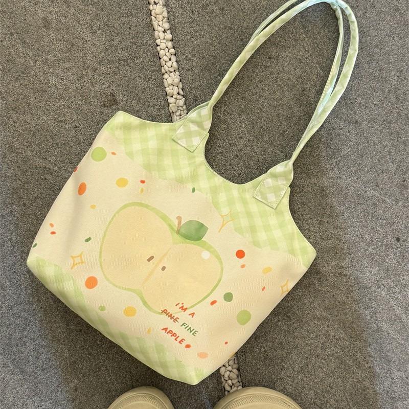 New cute large-capacity bag women's leisure shopping bag college student class canvas bag commuter shoulder handbag