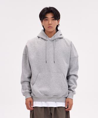 Oversized Hoodie met Wijde Schouders_Melange
