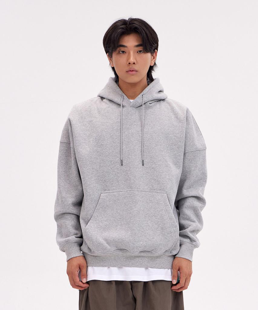 Oversized Wide Shoulder Hoodie_Melange
