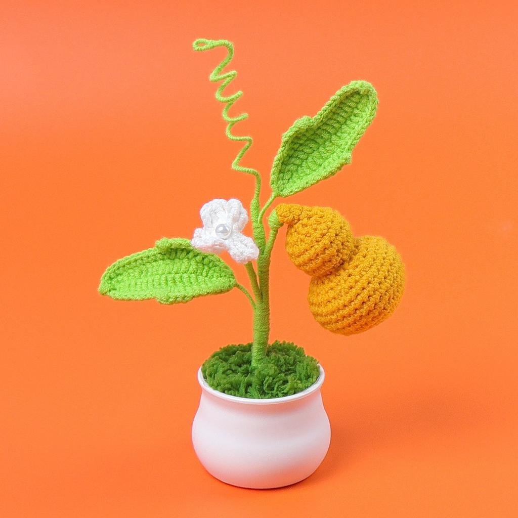 Hand-Knitted Wool Fake Flowers Set: Sunflower, Carnation, Tulip - Desktop Decor, Teacher/Student Gift, Everlasting Bouquet