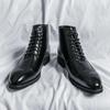 Botas de Cuero Altas Estilo Británico para Hombre Tallas Grandes de Otoño