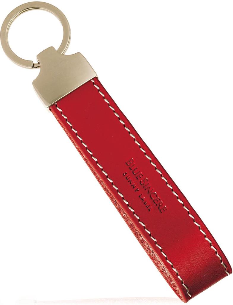 Genuine Italian Leather Keychain for Strap Key Key Key Clip IKH2 [BLUE SINCERE] Men, Style, Ring, Charm, / (Vermilion Red)