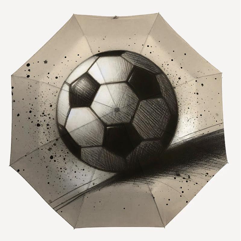 1PC soccer ball Automatic Open/Close Umbrella with Windproof, 8-Rib Sturdy Canopy, Durable Ribs, Fashionable Design,1290a