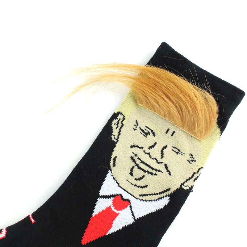 Unisex Funny Print Ponožky pro dospělé pro volný čas Crew 3D Ponožky pro posádku s falešnými vlasy Hot Sale Hip Hop Skateboard Sock