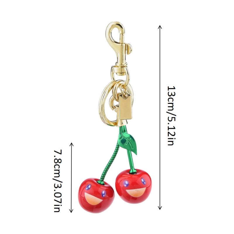 Smiling Cherry Keychain Cherries Bag Pendant Keyring Backpack Decoration Accessories Gifts Women Men Car Key Chains