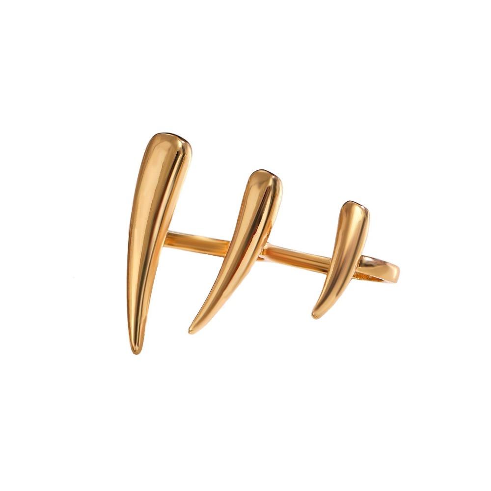 Scharfe Dornen Klauenförmiger Verbundener Ring Glänzendes Finish Unregelmäßige Geometrische Ringe Hip-Hop Stil