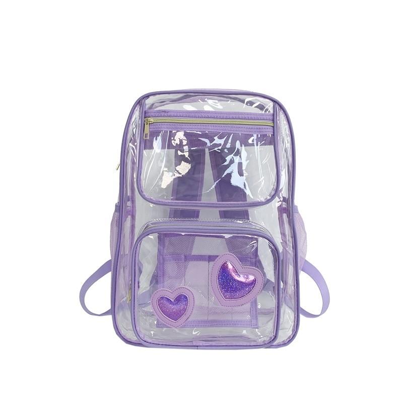 Zaino Trasparente in PVC per Studenti con Design Impermeabile per Viaggi Casual e Laptop da 15 pollici