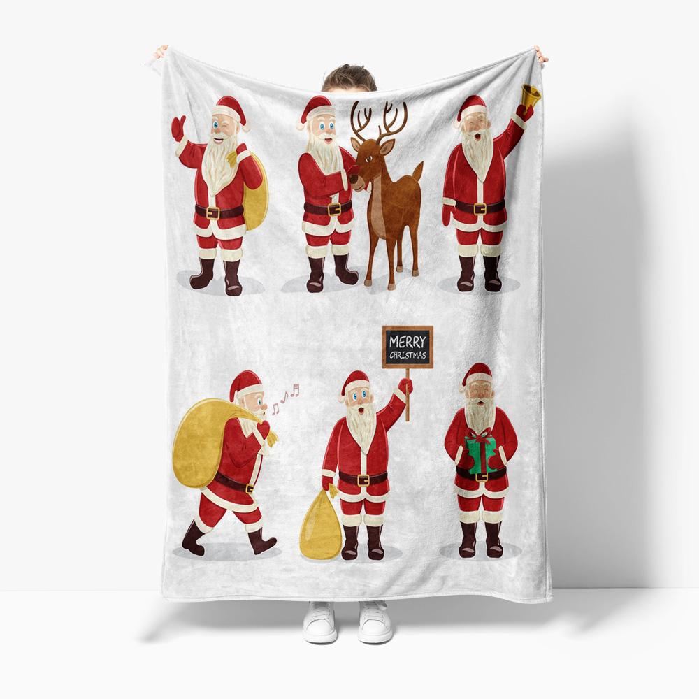 TU Christmas Blanket Flannel Throw Soft Cozy Warm Holiday Decor Festive Gift Home Decor Winter Bedspread Gift Idea