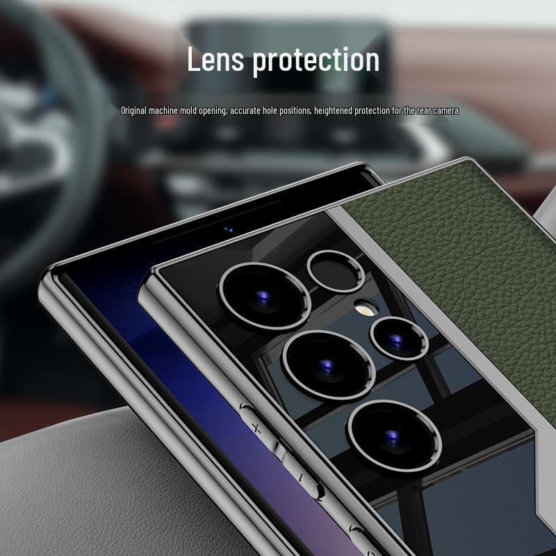 Samsung S23 Ultra Supercar Plated Leather Phone Case - Ultra-thin Design