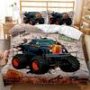Truck Duvet Cover Set Automobile Blue Monster Pickup Truck Off Road Vehicle Bedding Set For Boys King Size Quilt Cover