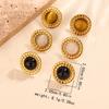 Stainless Steel Gold Earrings, Niche Design Sense Light Luxury Metal Studs, Commuting Versatile Temperament Earrings
