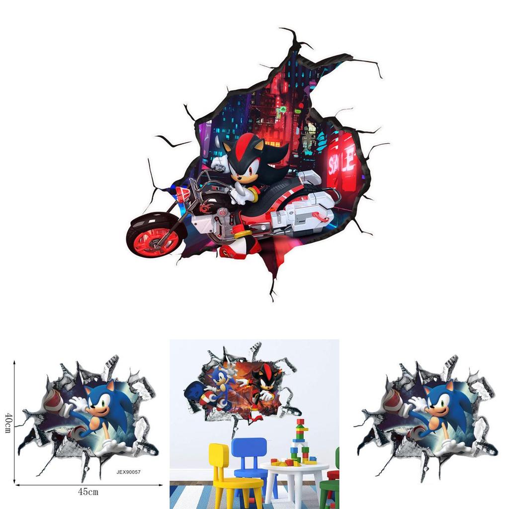 Sonic The Hedgehog Muursticker Cartoon Decor Voor Kinderkamer Muurkunst