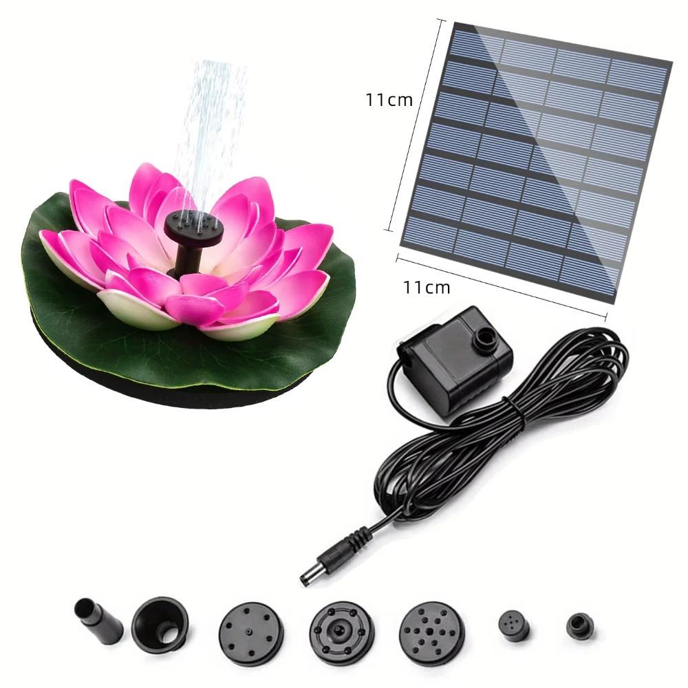 Solar-Wasserspiel, Schwimmende Mini-Lotus-Wasserpumpe/Teichpumpe, Perfekte DIY-Teichdekoration DIY-Vogelbad, 1,2W Wasserfallbrunnen