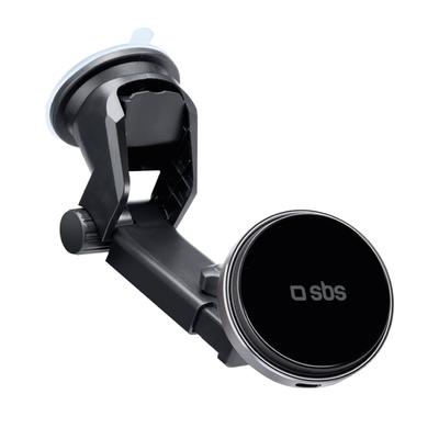 Uchwyt Na Smartfona Teleskopowy Z Ładowarką Bezprzewodową MagSafe Na Szybę I Deskę - Czarny